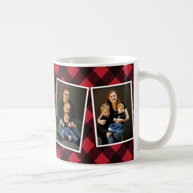 Joyeux Noël Photo Mug Red Buffalo Check (Droite)