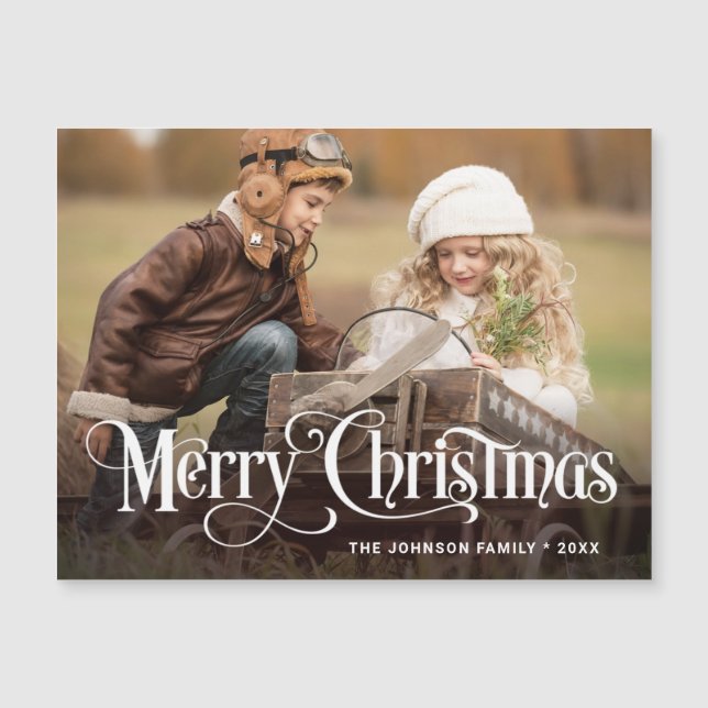 Joyeux Noël PHOTO Vacances Carte magnétique (Devant)