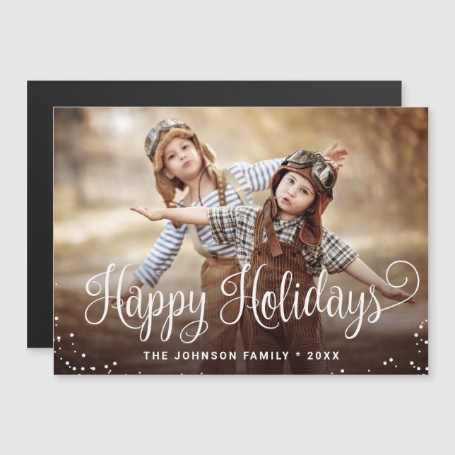 Joyeux Noël PHOTO Vacances Carte magnétique (Devant / Derrière)