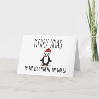 Joyeux Noël Pingouin Carte de Noël Meilleure maman