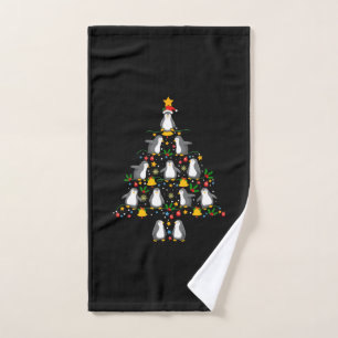 Joyeux Noël Pingouin Lumières Arbre de Noël