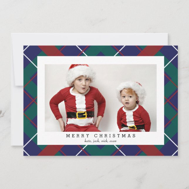 Joyeux Noël Plaid Carte photo pour les Fêtes (Devant)