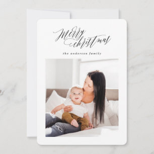 Joyeux Noël plaid script vacances carte photo