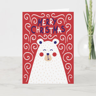 Joyeux Noël Polar Bear Carte de voeux