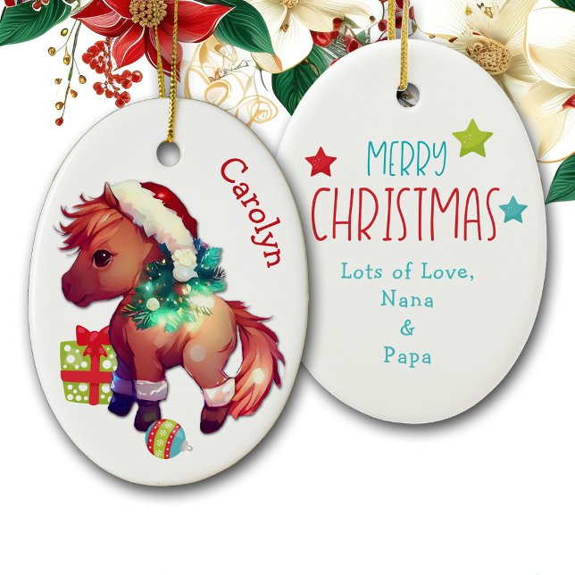 Joyeux Noël Pony Enfants en céramique Ornement (Créateur téléchargé)