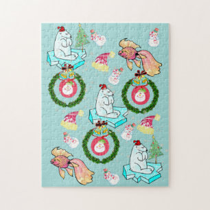 Joyeux Noël Puzzle Ours polaire Snowman