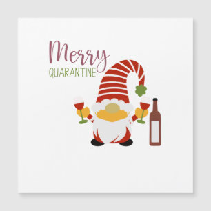 Joyeux Noël Quarantine Gnome Carte magnétique
