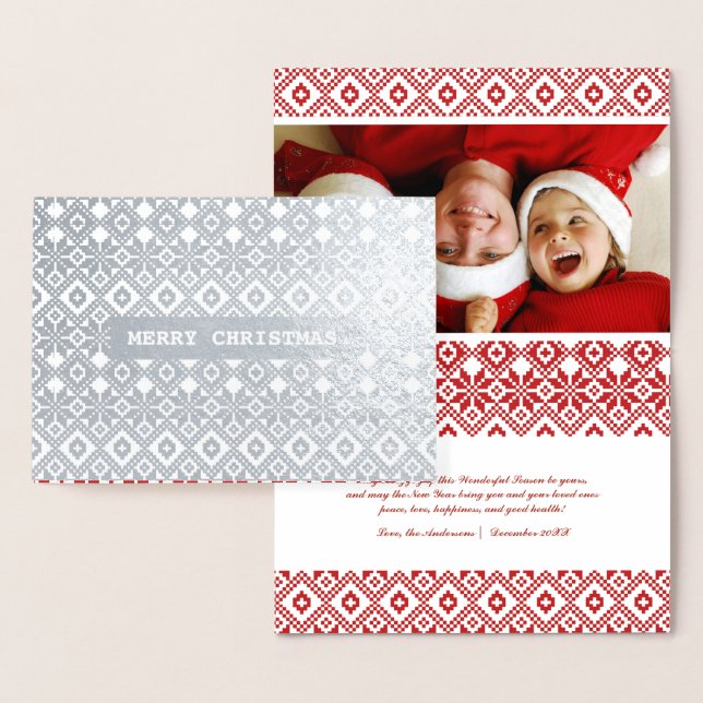 Joyeux Noël Real Foil Carte photo personnalisé de  (Affichage)