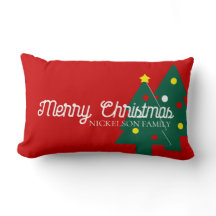 Joyeux Noël réversible et nom Lumbar Coussin
