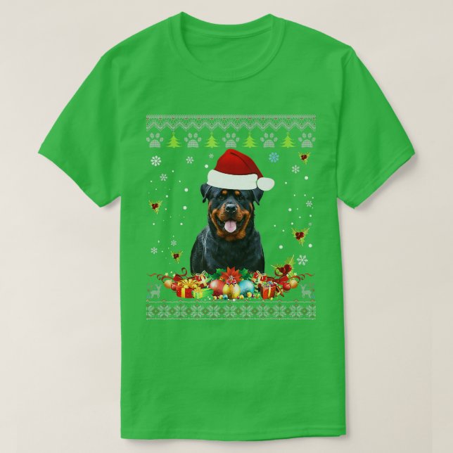 Joyeux Noël Rottweiler Chien laide Sweat Père Noël (Design devant)
