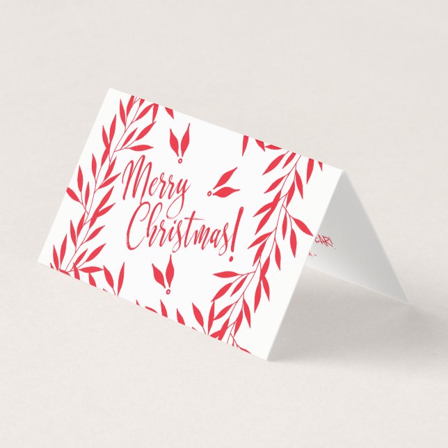 Joyeux Noël rouge blanc votre texte photo à l'inté (Front)