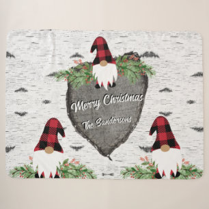 Joyeux Noël Rouge Buffalo Plaid Gnomes