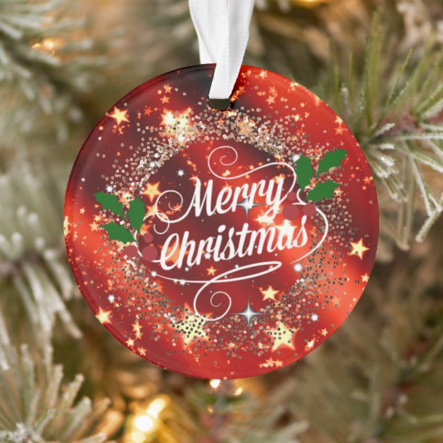 Joyeux Noël, rouge et or étincelant, (Arbre)