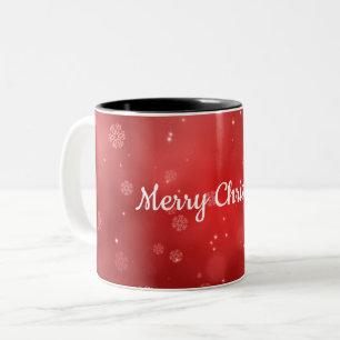 Joyeux Noël rouge Mug à café à deux tons