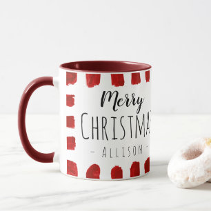 Joyeux Noël rustique Nom personnalisé Mug