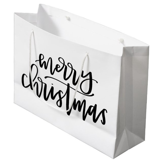 Joyeux Noël - sac noir et blanc de cadeau (Devant Angle)