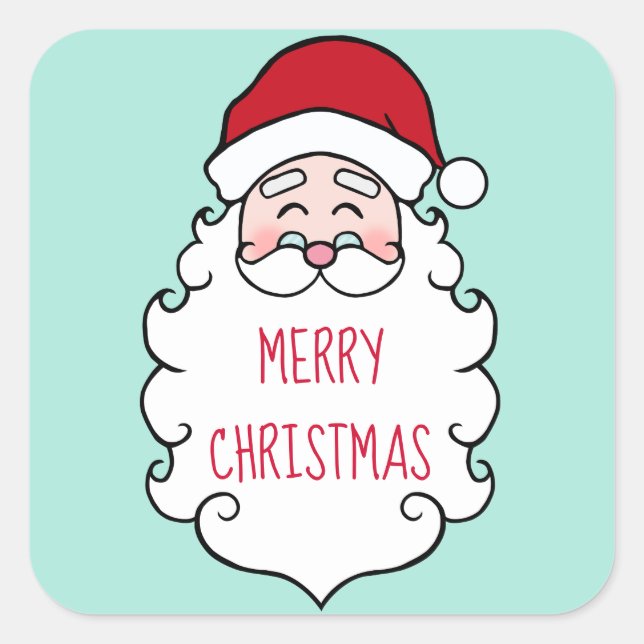 Joyeux Noël Santa Claus étiquette cadeau Stickers (Devant)