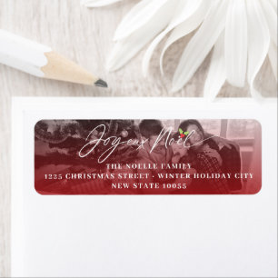 Joyeux Noel Script Noël Photo Étiquettes de adress
