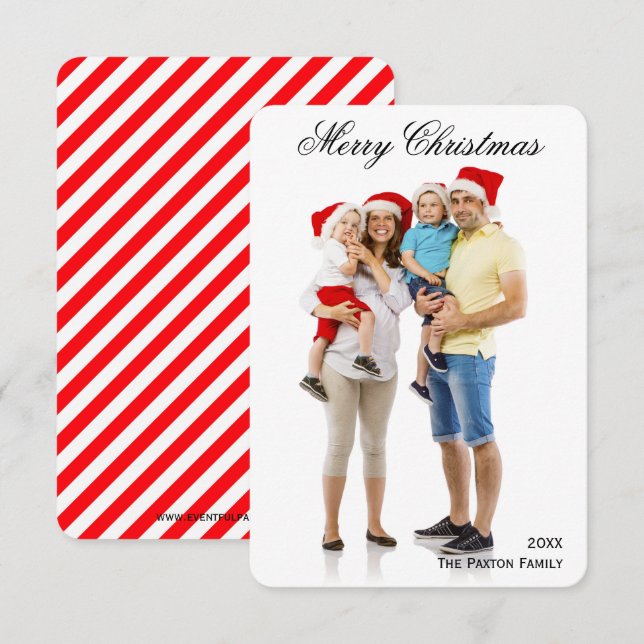 Joyeux Noël simple - Carte photo 3x5 (Devant / Derrière)
