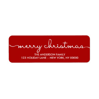 Joyeux Noël simple main rouge Étiquette