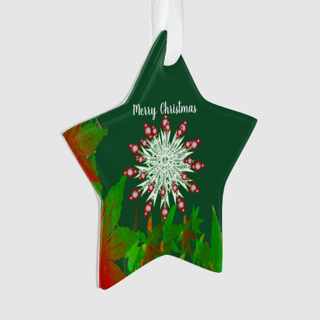 Joyeux Noël Snowflake Green Custom Star (devant)