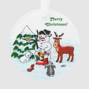 Joyeux Noël ! Snowman avec amis