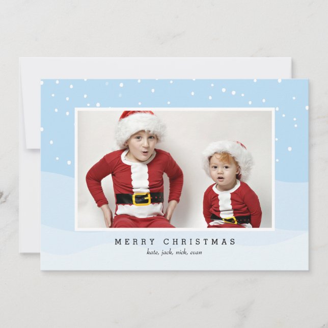 Joyeux Noël Snowy Carte photo pour les fêtes (Devant)