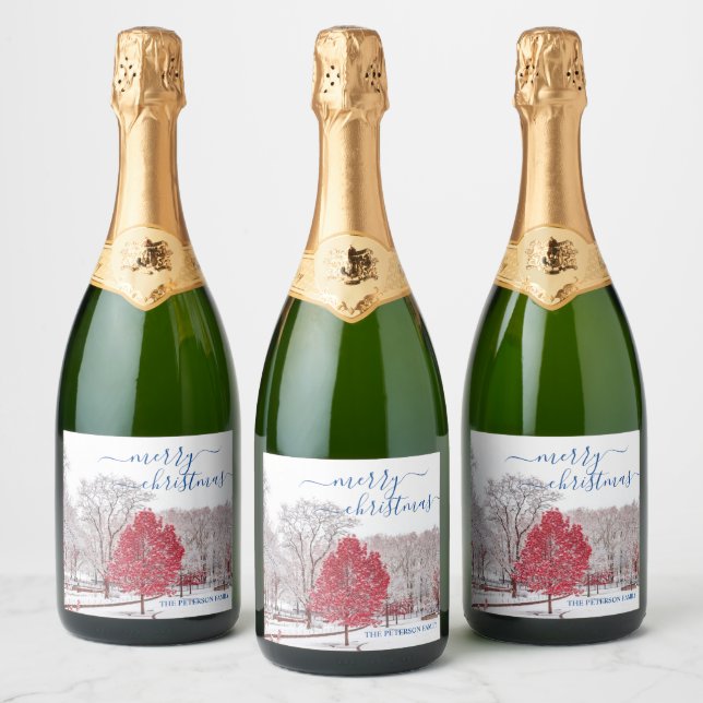 Joyeux Noël Sparkling Étiquettes bouteille de vin (Bouteilles)