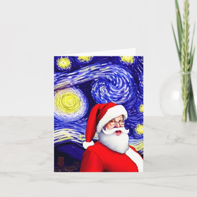 Joyeux Noël Starry Night Carte de vacances (Devant)