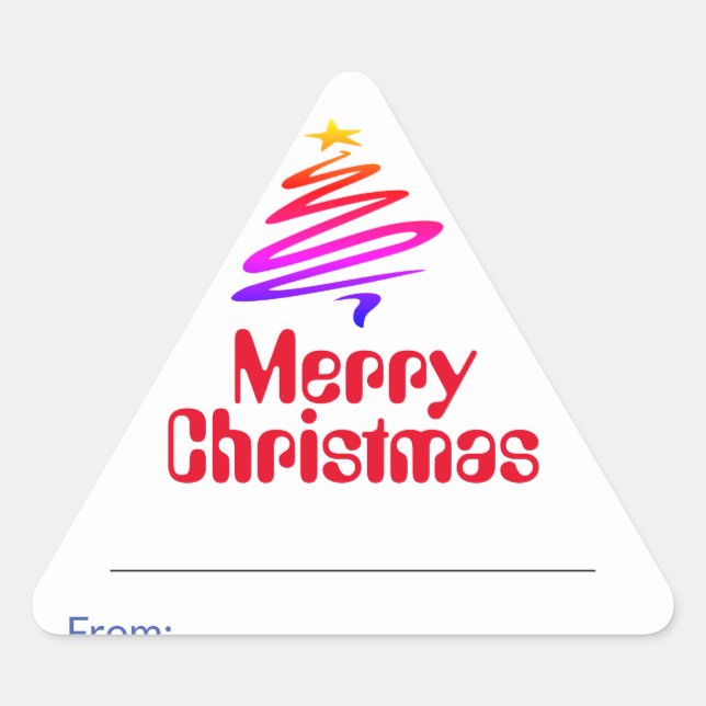 Joyeux Noël. Sticker triangle actuel de Noël (Devant)