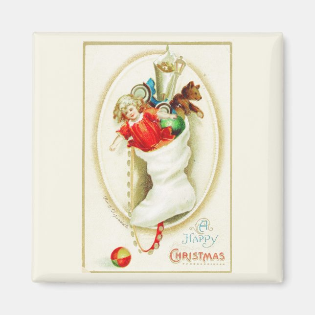 Joyeux Noël Stocker Magnet Vintage (Devant)