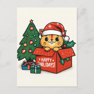 Joyeux Noël Surprise : Chat de Noël dans une carte