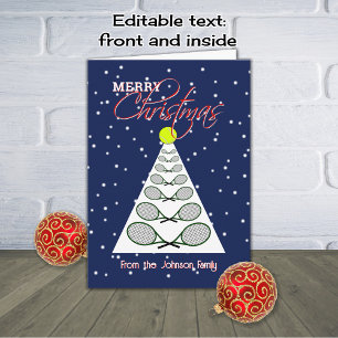 Joyeux Noël tennis texte personnalisé Carte de vac