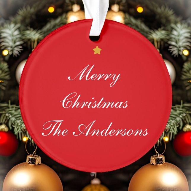 Joyeux Noël Texte personnalisé Rouge Chic à deux c (Créateur téléchargé)