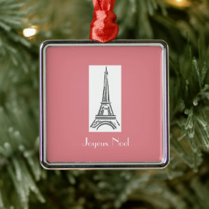 Joyeux Noel Tour Eiffel Ornement de Noël français