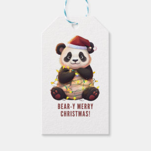 Joyeux Noël tout en ours ! Étiquette de cadeau Pan