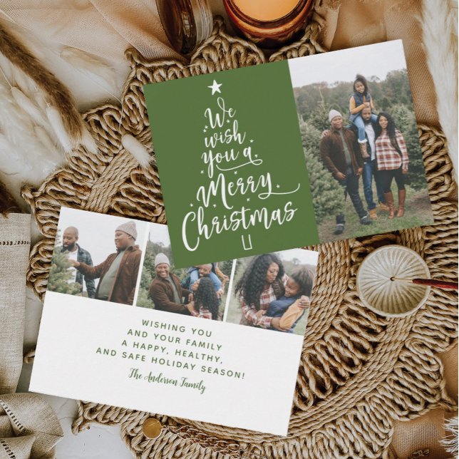 Joyeux Noël Type Arbre Photo Cartes de Noël (Créateur téléchargé)