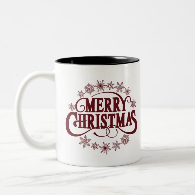 Joyeux Noël Typographie Café Mug (Gauche)