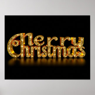 Joyeux Noël Typographie Luxueuse Affiche Papier H4
