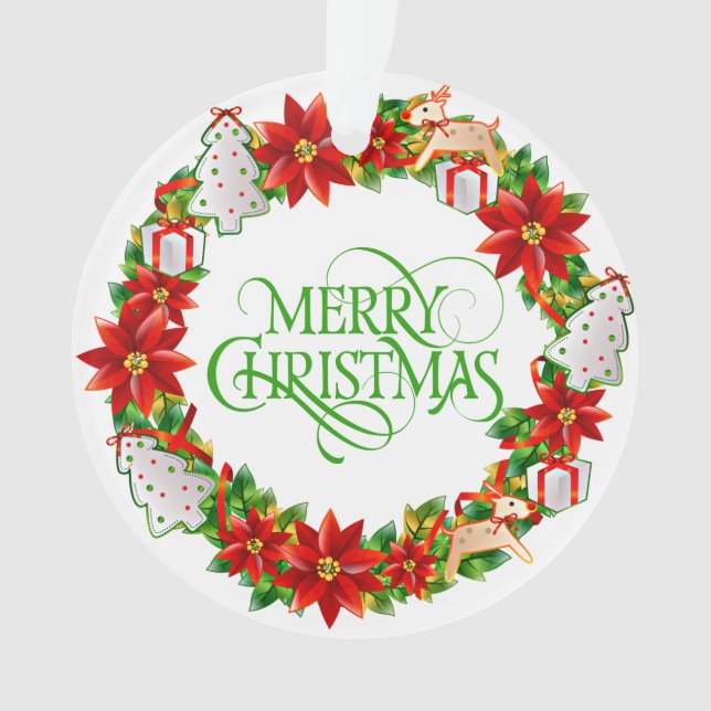 Joyeux Noël Vacances d'hiver Ornement de couronne (devant)