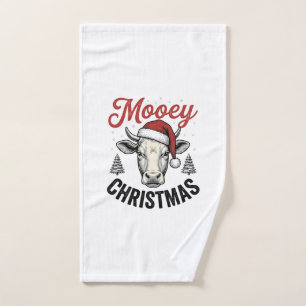 Joyeux Noël Vache Chapeau de Père Noël Gravure Vin