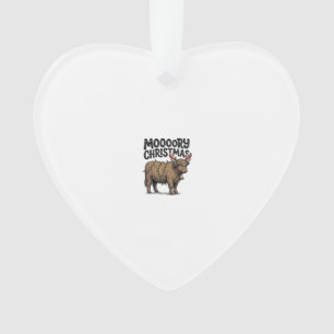 Joyeux Noël Vache Highland Gravure Vintage T