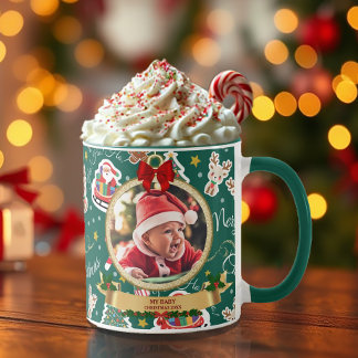 Joyeux Noël Vert Personnalisé HO! HO! HO! HO! Mug