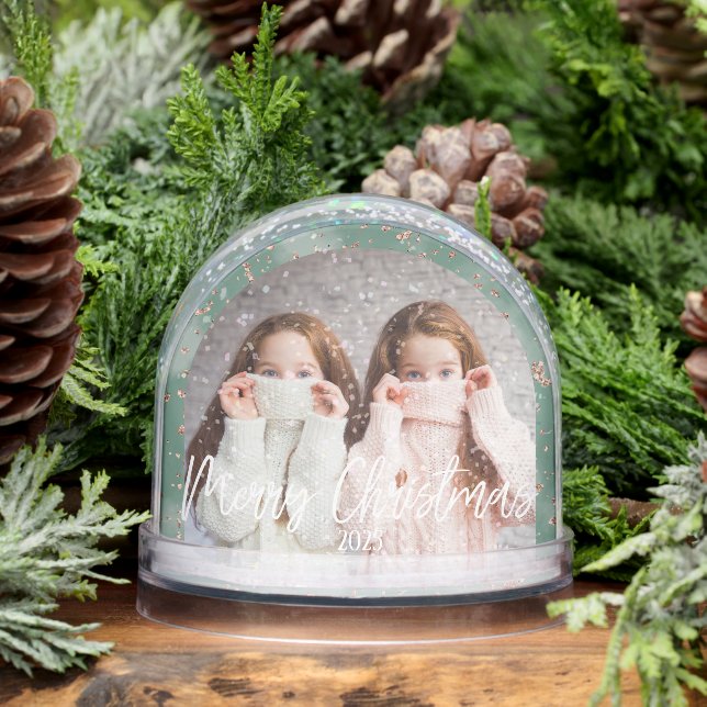 Joyeux Noël Vert photo personnalisée (Hiver)