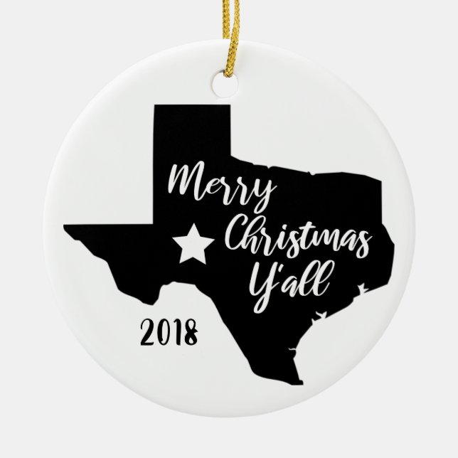 Joyeux Noël vous ornement de Noël du Texas (Devant)
