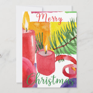 Joyeux Noël Watercolor Deco Carte de vacances