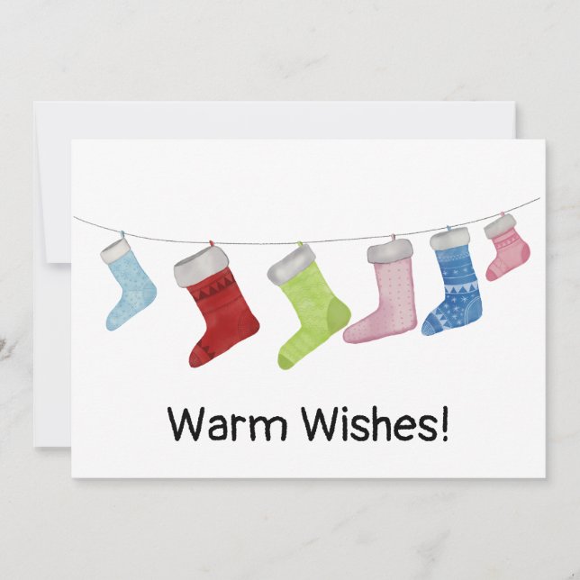 Joyeux Noël Watercolor Stockage Carte de vacances (Devant)