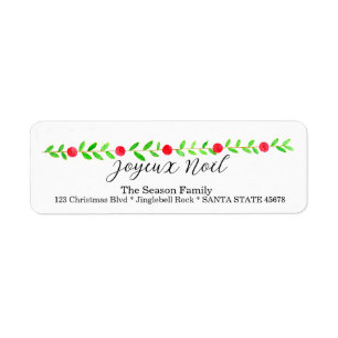 Joyeux Noël, Weihnachtsbanner in Aquarellfarben