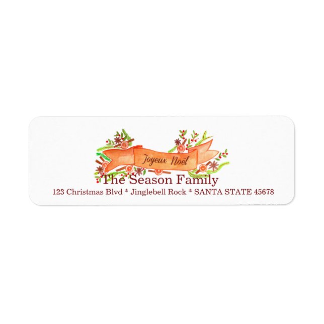 Joyeux Noël, Weihnachtsbanner in Aquarellfarben (Vorne)