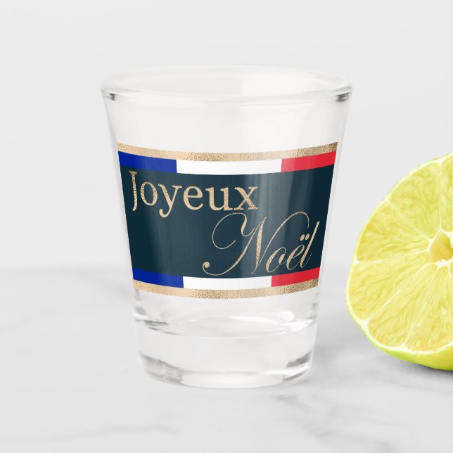 Joyeux Noël - Weihnachtsfeier Schnapsglas (Vorderseite)